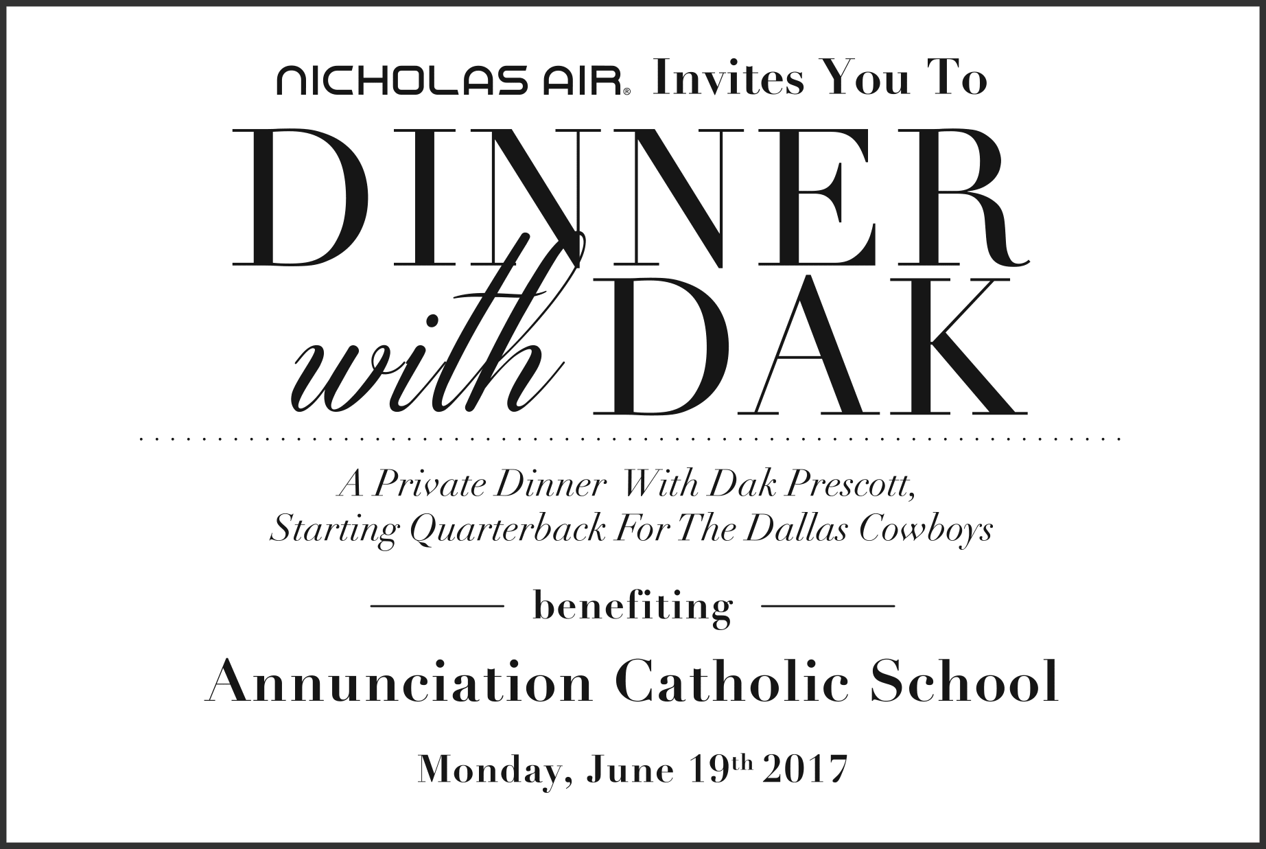 Dinner With Dak Invitation