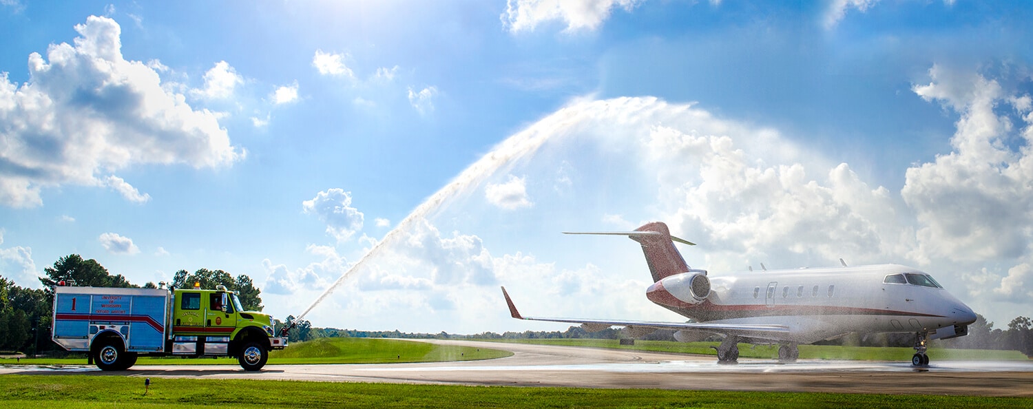 Challenger 300 Water Christening at UOX Airport in Oxford, MS