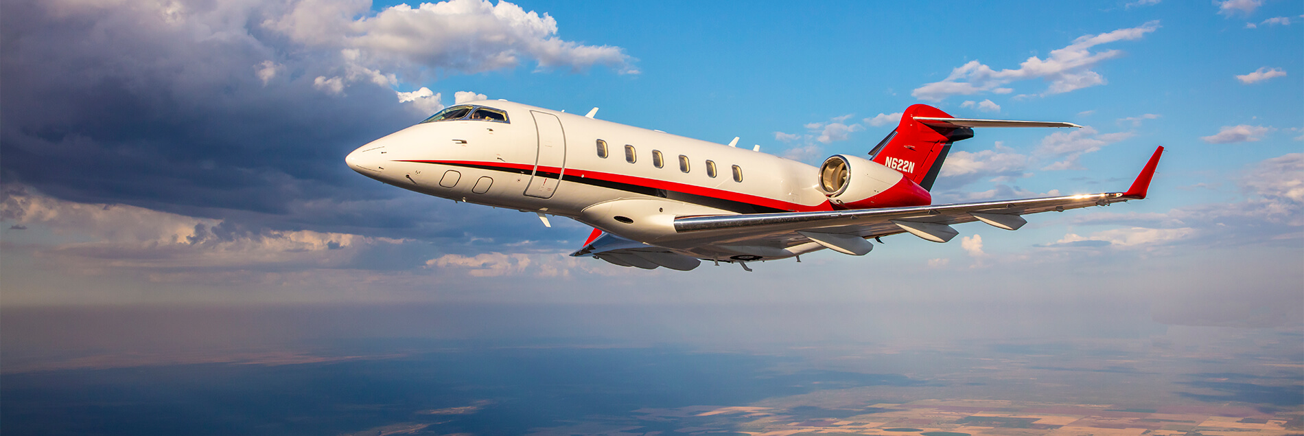 Challenger 300 Against Colorful Sky