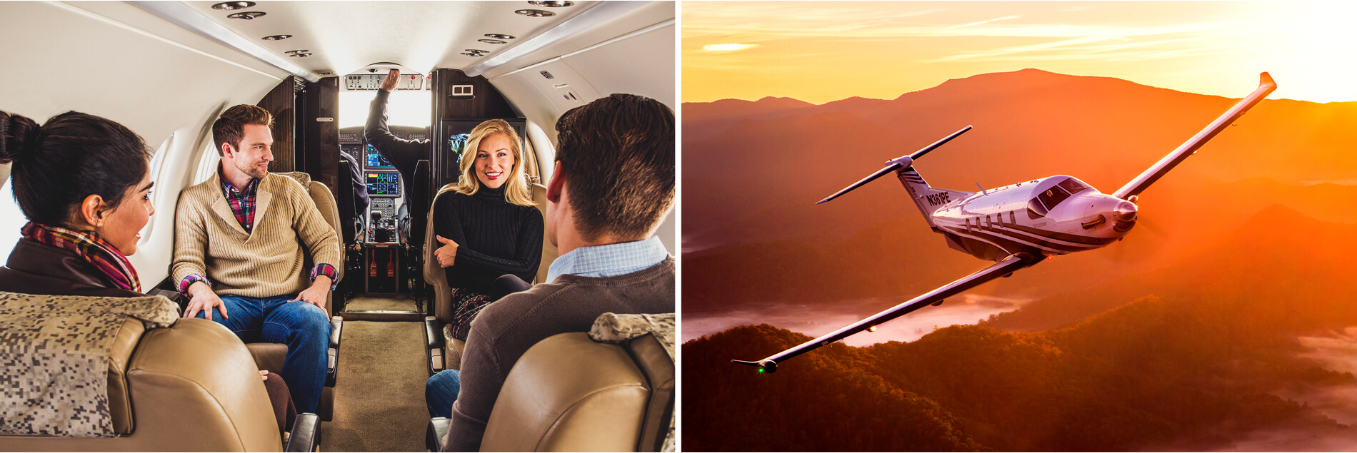 Pilatus PC-12 Interior with People Onboard