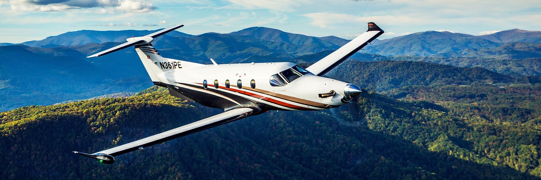 Pilatus PC-12 Over North Carolina Hillsides