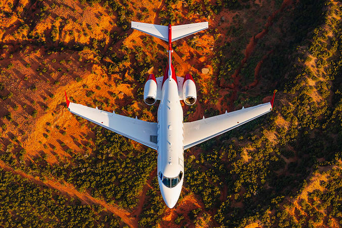 Bombardier Challenger 300 Aerial Photo from Above