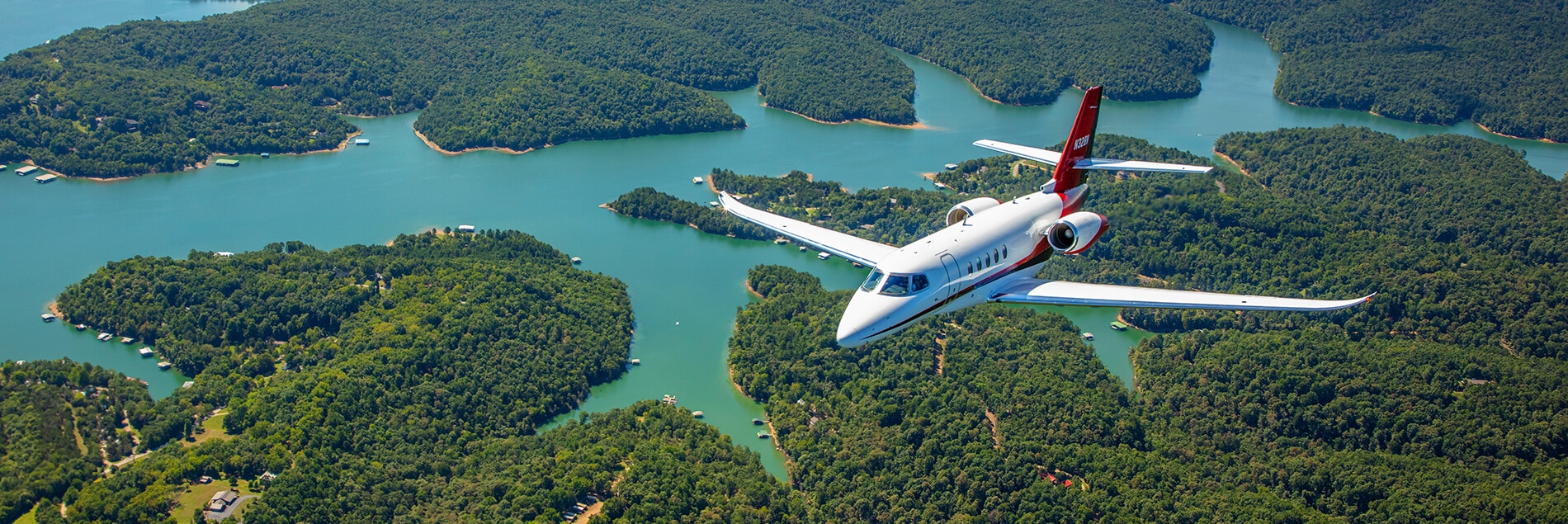 Cessna Citation Latitude over Water
