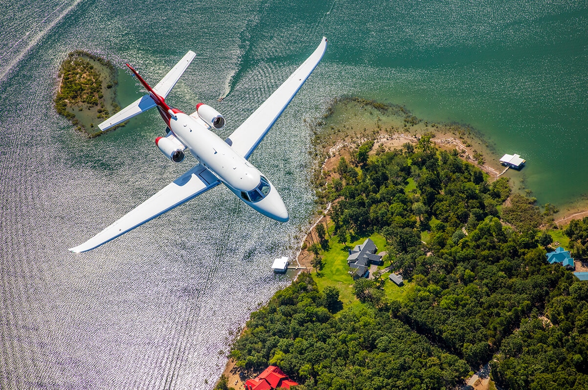 Cessna Citation Latitude Aerial Over Lake