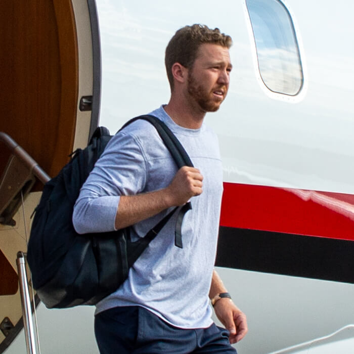 Daniel Berger Deboarding Bombardier Challenger 300